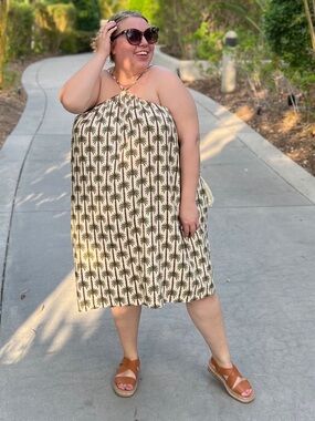 Target Collab Sleeveless Halter Palm Tree Print Dress